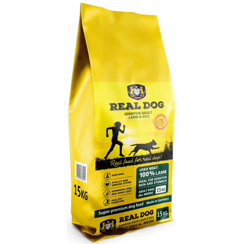 Real Dog Adult Sensitive with Lamb & Rise 15 kg