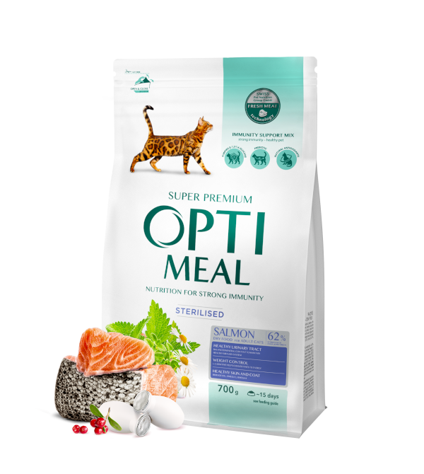 Visavertis sausas maistas sterilizuotoms ir kastruotoms katėms - lašiša