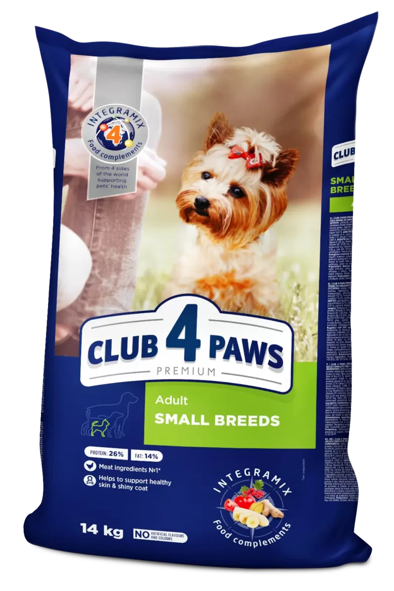 CLUB 4 PAWS Premium visavertis sausas maistas suaugusiems mažų veislių šunims, 14 kg