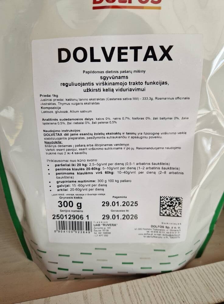 PAPILDOMAS DIETINIS PAŠARŲ MIŠINYS GYVŪNAMS REGULIUOJANTIS VIRŠKINAMOJO TRAKTO FUNKCIJAS UŽKERTANTIS KELIĄ VIDURIAVIMUI 300 g