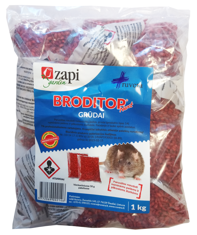 Grūdai graužikų naikinimui BRODITOP NEXT, 1 kg