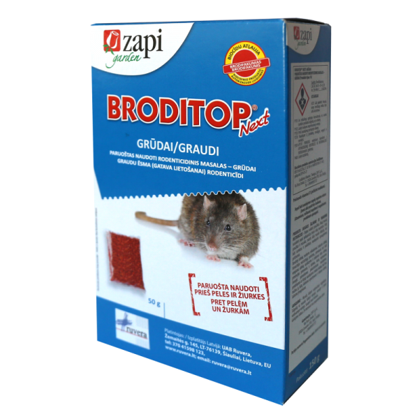 Grūdai graužikų naikinimui BRODITOP NEXT, 150 g