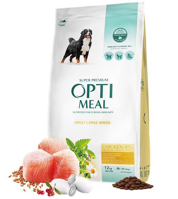 Sausas šunų maistas didelių veislių suaugusiems šunims - VIŠTIENA