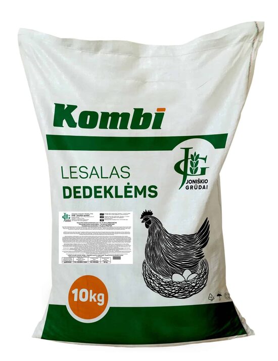 Visavertis granuliuotas vištų dedeklių lesalas KOMBI be sojos GMO 40 kg
