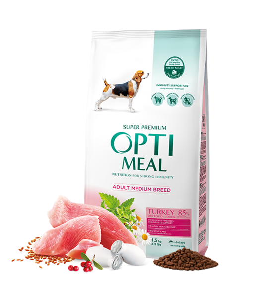 Sausas ėdalas suaugusiems vidutinių veislių šunims – KALAKUTIENA