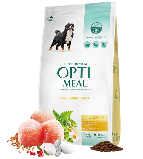 Sausas šunų maistas didelių veislių suaugusiems šunims - VIŠTIENA